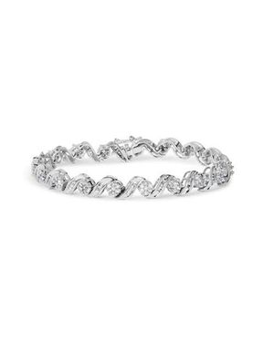 Haus of Brilliance 14K 2.00 Cttw Diamond Cluster And Spiral Link Bracelet - Black