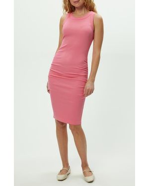 Michael Stars Demi Ruched Tank Dress - Red
