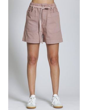 Apny The Coastal Tie Waist Shorts - Pink