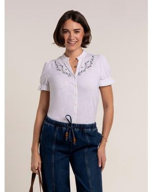 Brakeburn Isadora Embroidery Detail Blouse - White