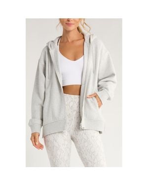 Zella Ultracozy Cloud Fleece Full Zip Hoodie - Gray