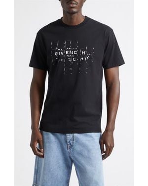Givenchy Photographic Negative Logo Regular Fit Graphic T-Shirt - Black