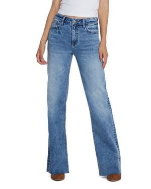 Wash Lab Denim Olivia Raw Hem High Waist Flare Jeans - Blue