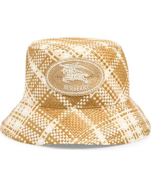 Burberry Ekd Stamp Woven Bucket Hat - Metallic