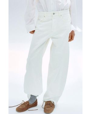 Mango Mid Rise Balloon Jeans - White