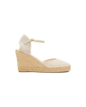 Soludos The Marseille Wedge Leather Buckle Espadrille - White