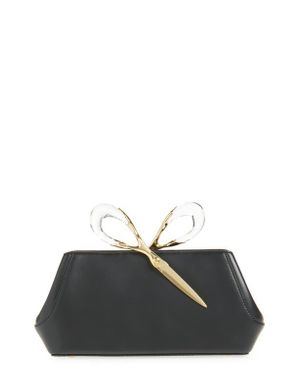 Alexis The Scissor Leather Clutch - Black