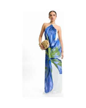 Diarrablu Fsc Viscose Aria Dress Sira - Blue