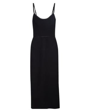 Thom Browne Satin Tipped Whipcord Wool Corset Maxi Dress - Black
