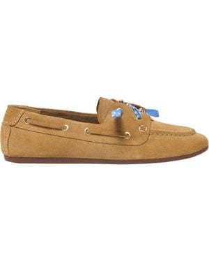 Maje Suede Boat Shoes - Brown