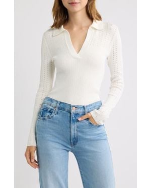 Madewell Johnny Collar Sweater - White