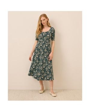 Pact Fit & Flare Signature Scoop Dress - Blue