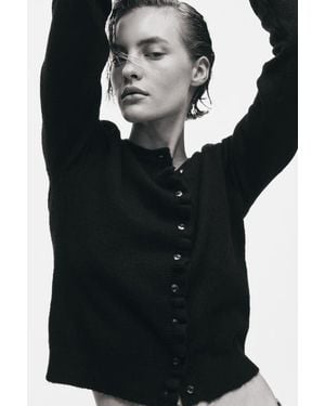 H&M Frill-Trimmed Cardigan - Black