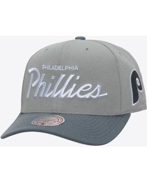 Mitchell & Ness Philadelphia Phillies Cooperstown Thunderstorm Head Coach Pro-Crown Adjustable Hat - Gray