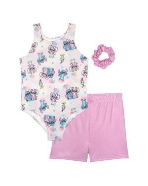 Disney Lilo & Stitch Gymnastics Leotard And Shorts Set - Pink