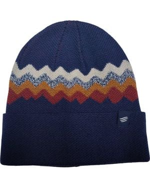 United By Blue The Merino Wool Mountain Scape Knit Beanie - Blue