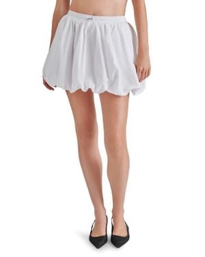 Steve Madden Savona Cotton Drawcord Bubble Hem Miniskirt - White