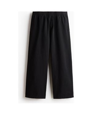 H&M Loose Fit Cotton Canvas Pants - Black