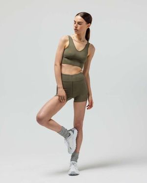 Reformer Ribbed Biker Short - White