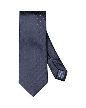 Eton Patterned Silk Jacquard Tie - Blue