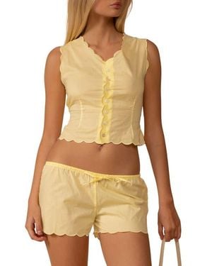 Montce Scalloped Cotton Cover-Up Vest - Multicolor