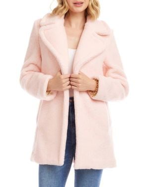 Karen Kane Faux Shearling Coat - Pink