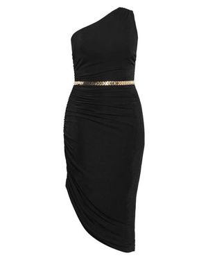 City Chic Slink Ruched One-Shoulder Body-Con Dress - Black