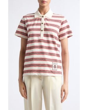 Moncler Stripe Polo - Red