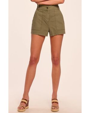 Ramy Brook Hilary Stretch Cotton Canvas Shorts - Natural