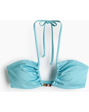 H&M Padded Halterneck Bikini Top - Blue
