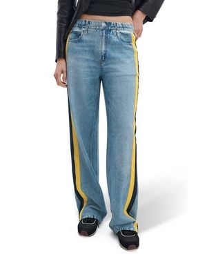Rag & Bone Rb Miramar Track Stripe Cotton Terry Sweatpant Jeans - Blue