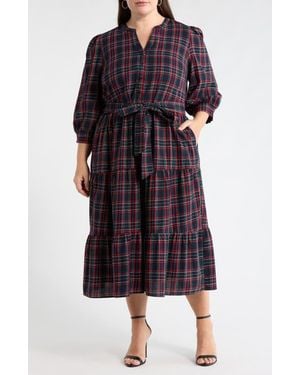 Sugarlips Chapman Plaid Yanis Midi Shirtdress - Multicolor