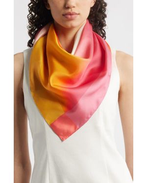 Nordstrom Gradient Print Silk Square Scarf - Orange