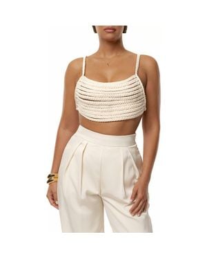 JLUXLABEL Sofia Braided Crop Top - Brown