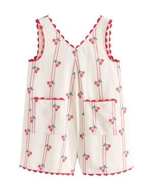 Next Kids' Cherry Jacquard Romper - Pink