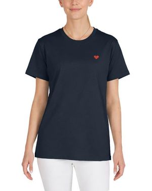 Alix Pixel Heart Jersey Relaxed Tee - Blue