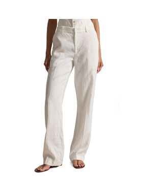 Polo Ralph Lauren Straight Leg Linen Pants - Gray
