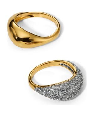 Nadri Gemini Set Of 2 Rings - Metallic