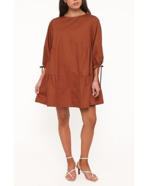 Petal & Pup Arthur Long Sleeve Minidress - Orange
