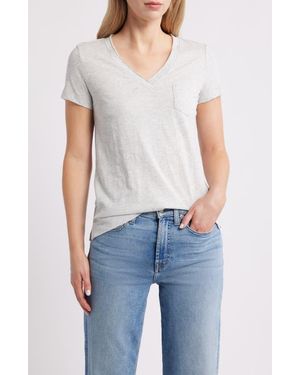 Caslon Cotton & Modal V-Neck T-Shirt - Blue