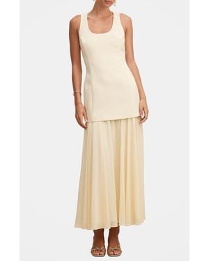 EVER NEW Melva Sleeveless Mixed Media Maxi Dress - Natural
