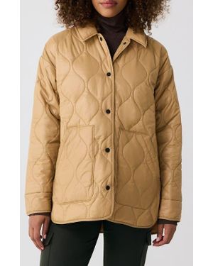 Lolë The Quilted Water Repellent Nylon Shacket - Natural