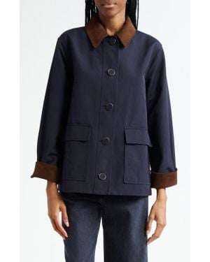 Veronica Beard Arlen Corduroy Trim Dickey Jacket - Blue