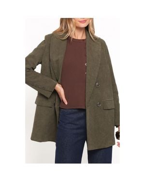Petal & Pup Madi Double Breasted Corduroy Blazer - Brown