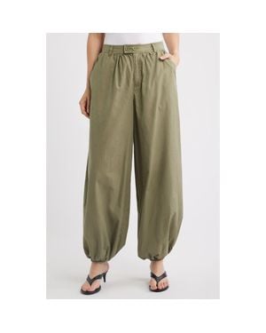 TOPSHOP Ripstop Cotton Balloon Pants - Green