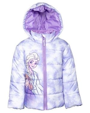 Disney Frozen Hooded Puffer Jacket - Purple