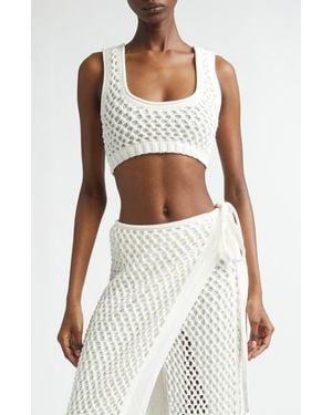 DIOTIMA Lady Beaded Mesh Stitch Bralette - White