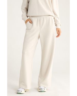Zella Ultra Soft High Waist Straight Leg Pants - Natural