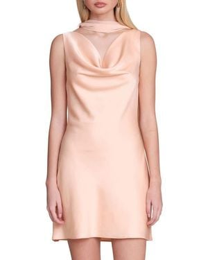 Avec Les Filles Cowl Neck Minidress & Scarf - Pink