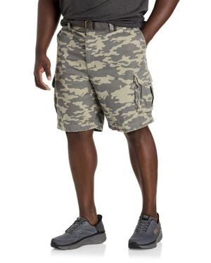 True Nation by DXL Big & Tall Belted Cargo Shorts - Multicolor